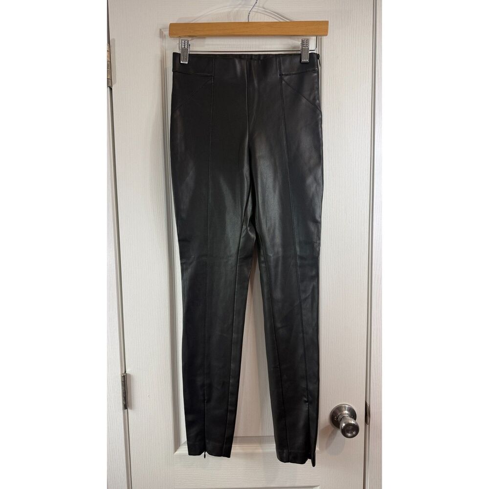 Zara Women's Faux Leather Skinny Pants Black Size S 26 Ankle Zip Leggings